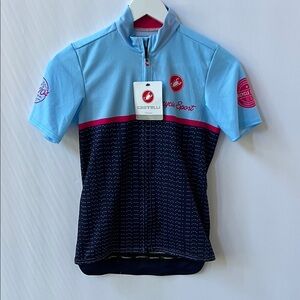 Castelli Donna Women Cycling Jersey Blue Pink Charlotte Bicycle Sport Sz S New